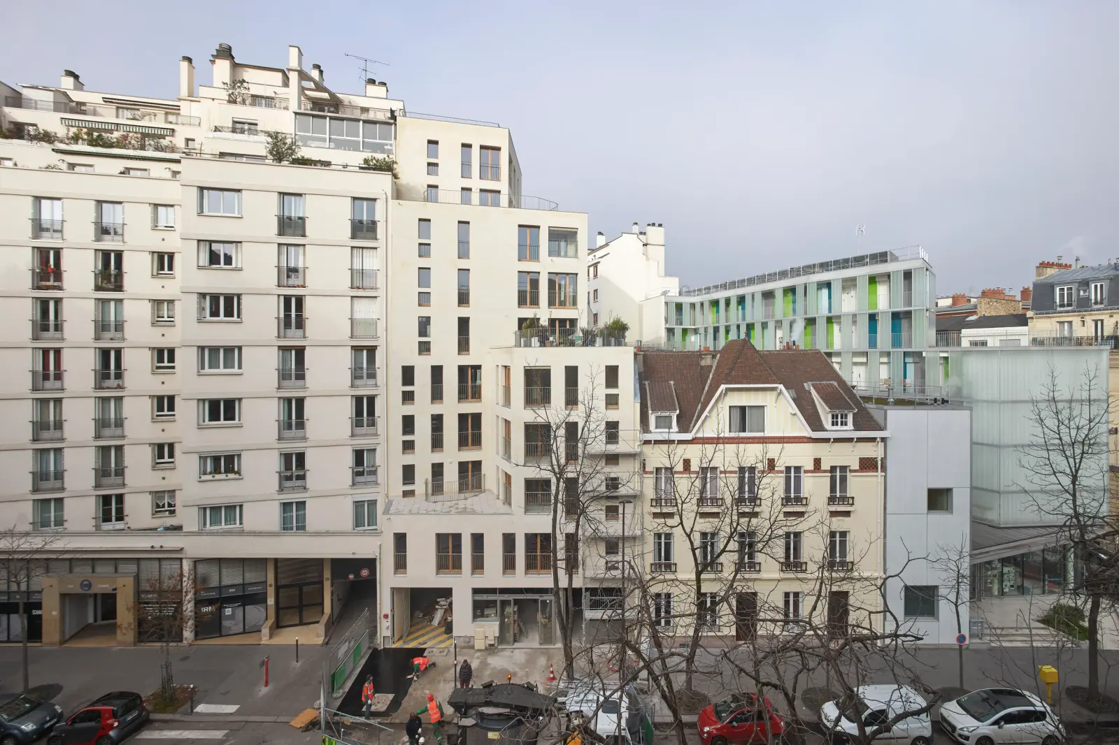 Stepped residential volumes at 32 Logements Félix Faure, Paris, by h2o architectes