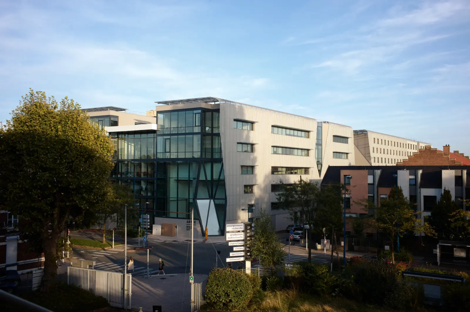 Campus ARTFX atrium interior with central circulation and glazing, Roubaix, France, Photography Julien Lanoo