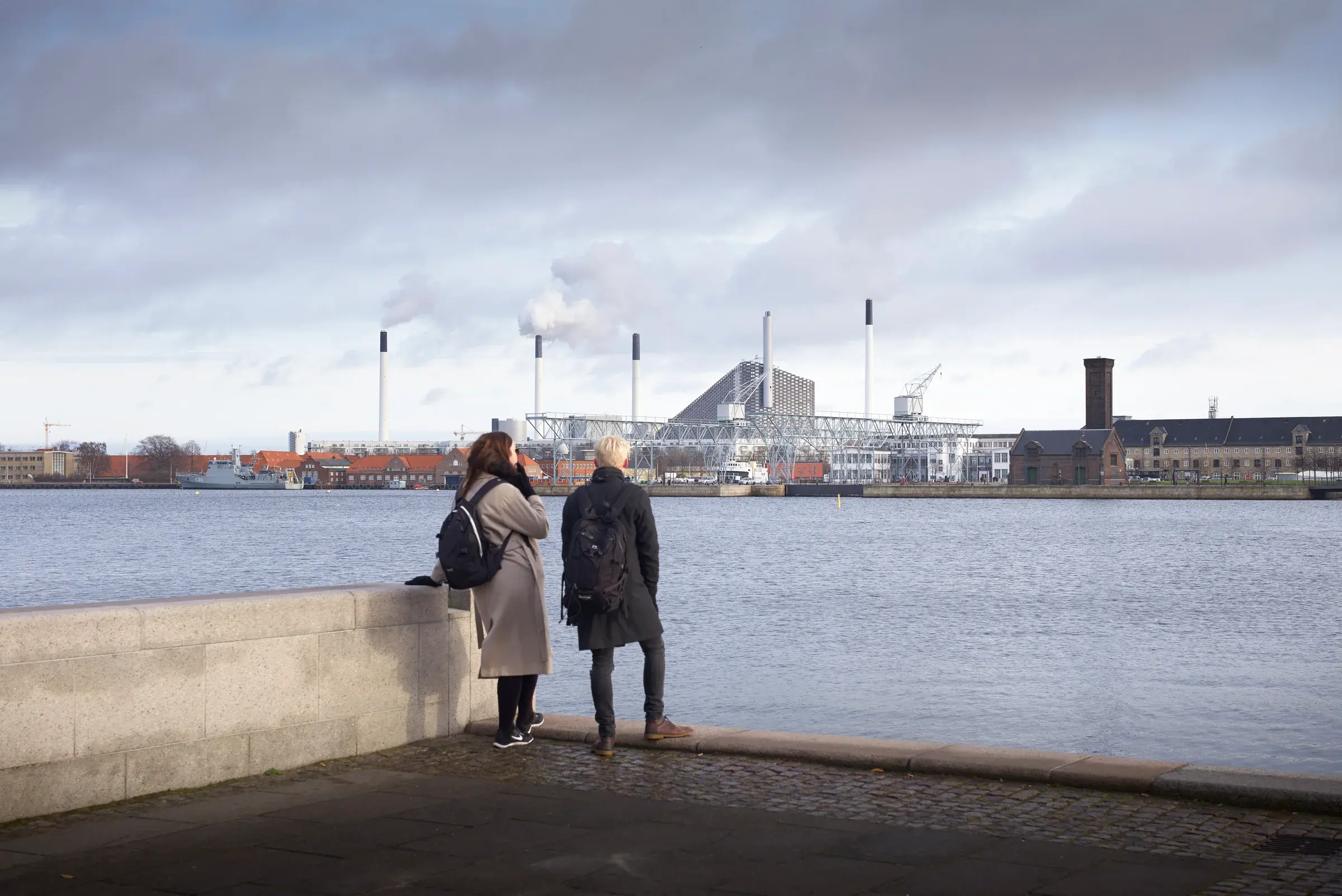 CopenHill by BIG in Copenhagen, with the sloping roofscape and industrial façade visible