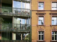 Lichtstrasse housing facade in Basel, part of HHF Architects’ urban transformation project, Photography Julien Lanoo