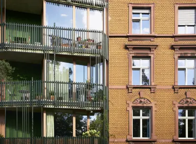 Lichtstrasse housing facade in Basel, part of HHF Architects’ urban transformation project, Photography Julien Lanoo