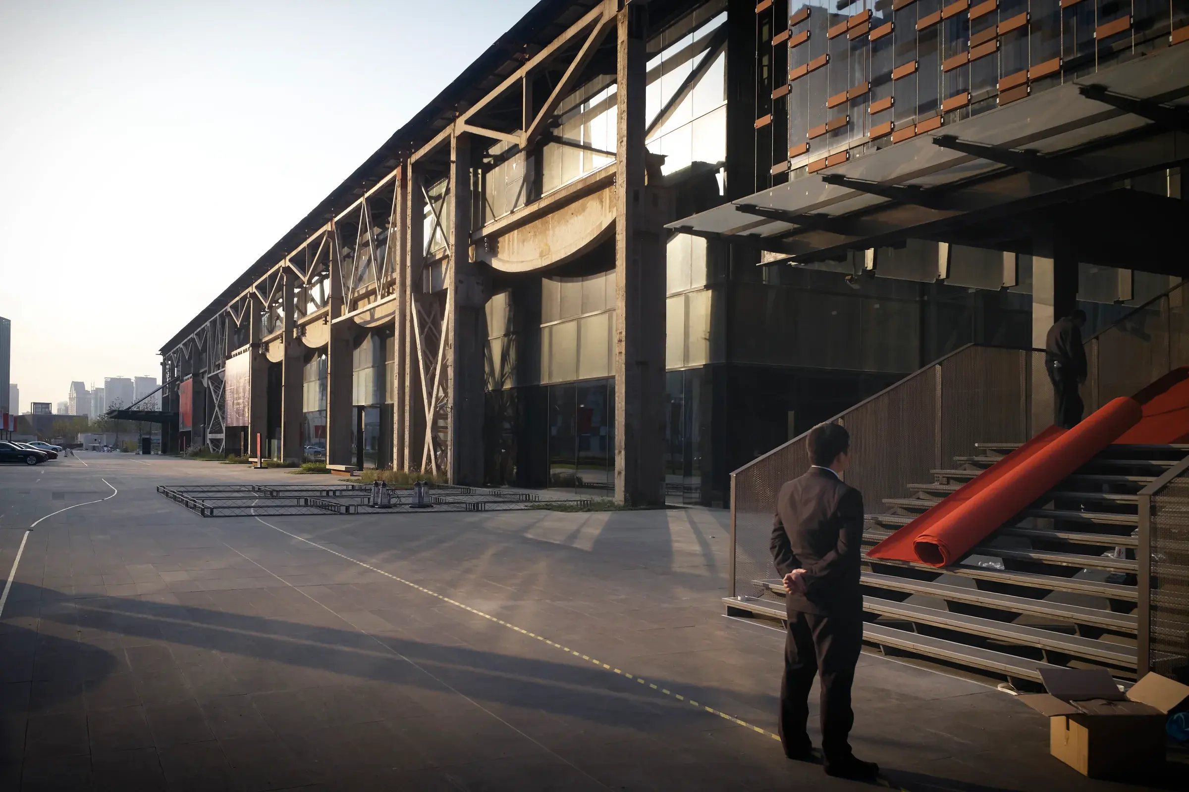 MIFA 1862 / Shipyard in Shanghai, a Kengo Kuma renovation on the Huangpu River with porous brick façade and industrial concrete structure, Photography Julien Lanoo