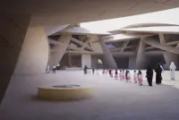 MNoQ by Ateliers Jean Nouvel in Doha, Qatar, with mineral surfaces and strong light and shade, Photography Julien Lanoo