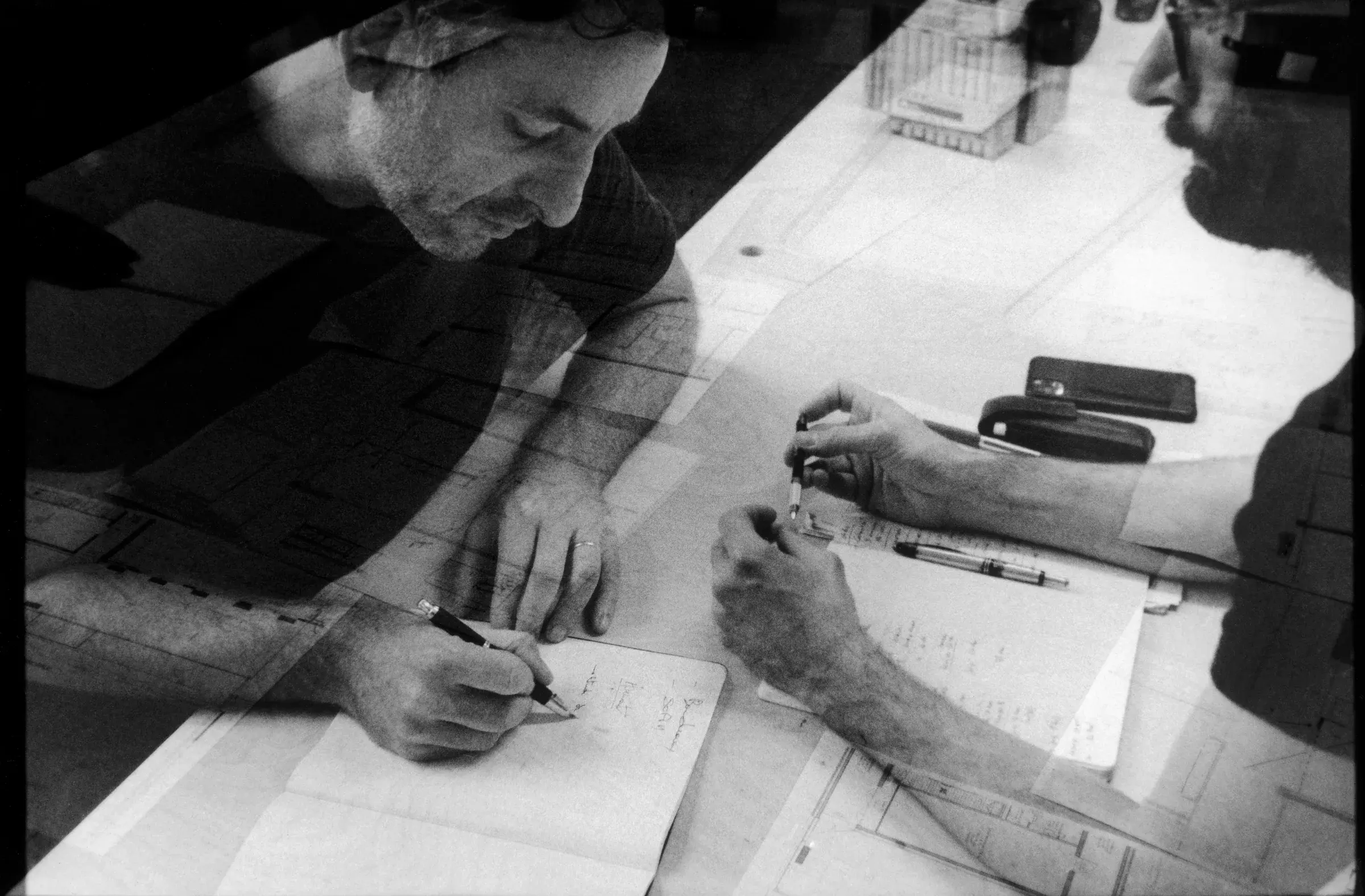 Olivier Camus and Lydéric Veauvy, founders of TANK Architectes, portrait in Lille, France