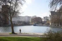 TVK's Ourcq Jaurès in Paris, France, viewed along the Canal de l’Ourcq, Photography Julien Lanoo