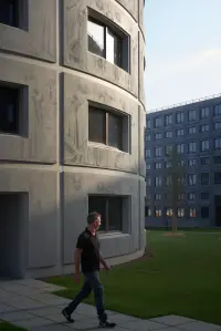 Paris-Saclay Student Residence by LAN in Gif-sur-Yvette, France, seen as a tall residential block