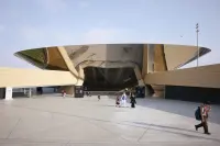 Qasr AlHokm Metro Station in Riyadh showing Najdi-inspired patterning and the layered station space, Photography Julien Lanoo