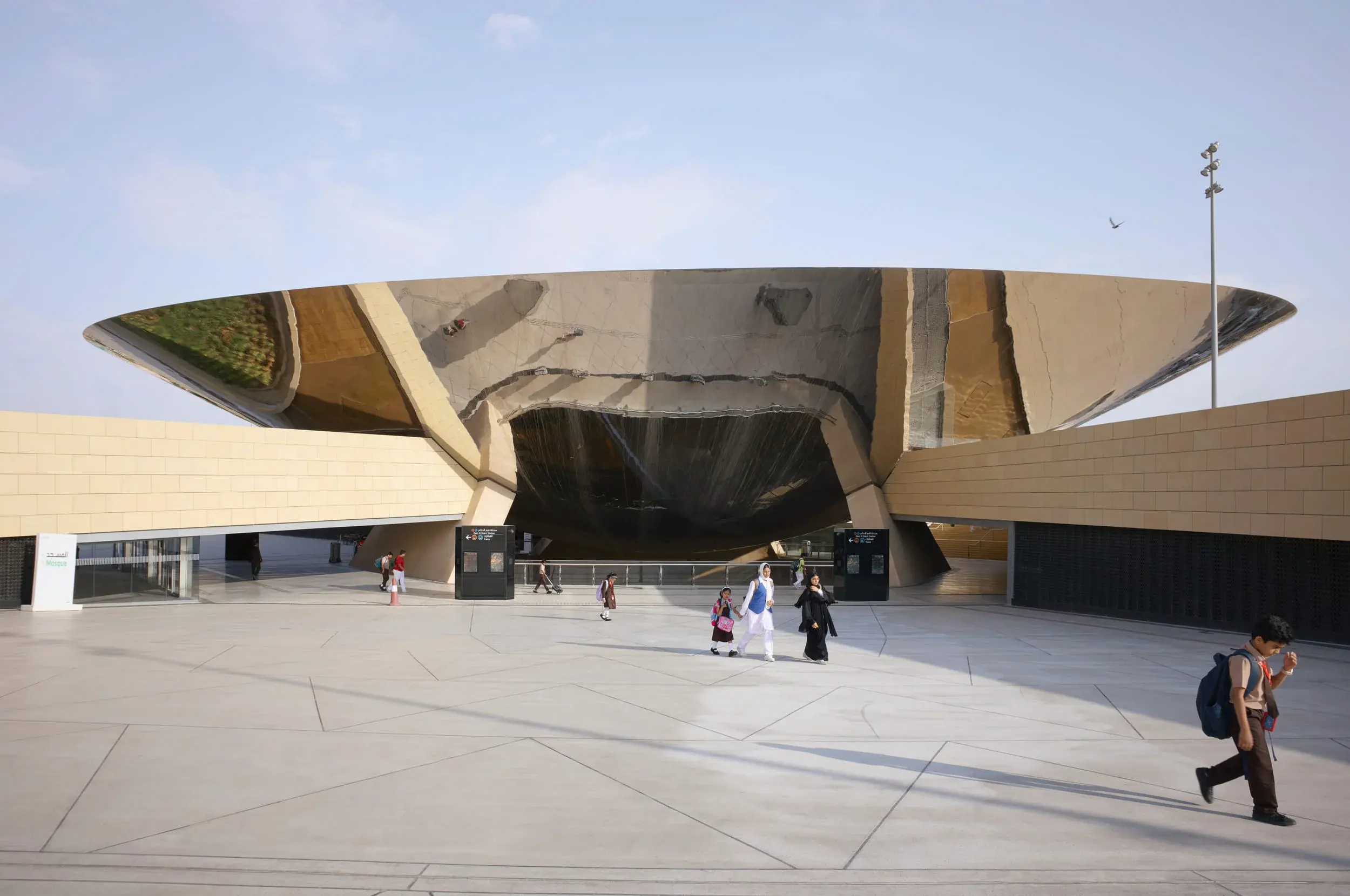 Qasr AlHokm Metro Station in Riyadh showing Najdi-inspired patterning and the layered station space, Photography Julien Lanoo