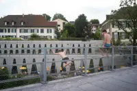 Tanzhaus Zürich by Barozzi Veiga in Zurich, Switzerland, with stepped concrete volume and river-edge terraces Photography Julien Lanoo