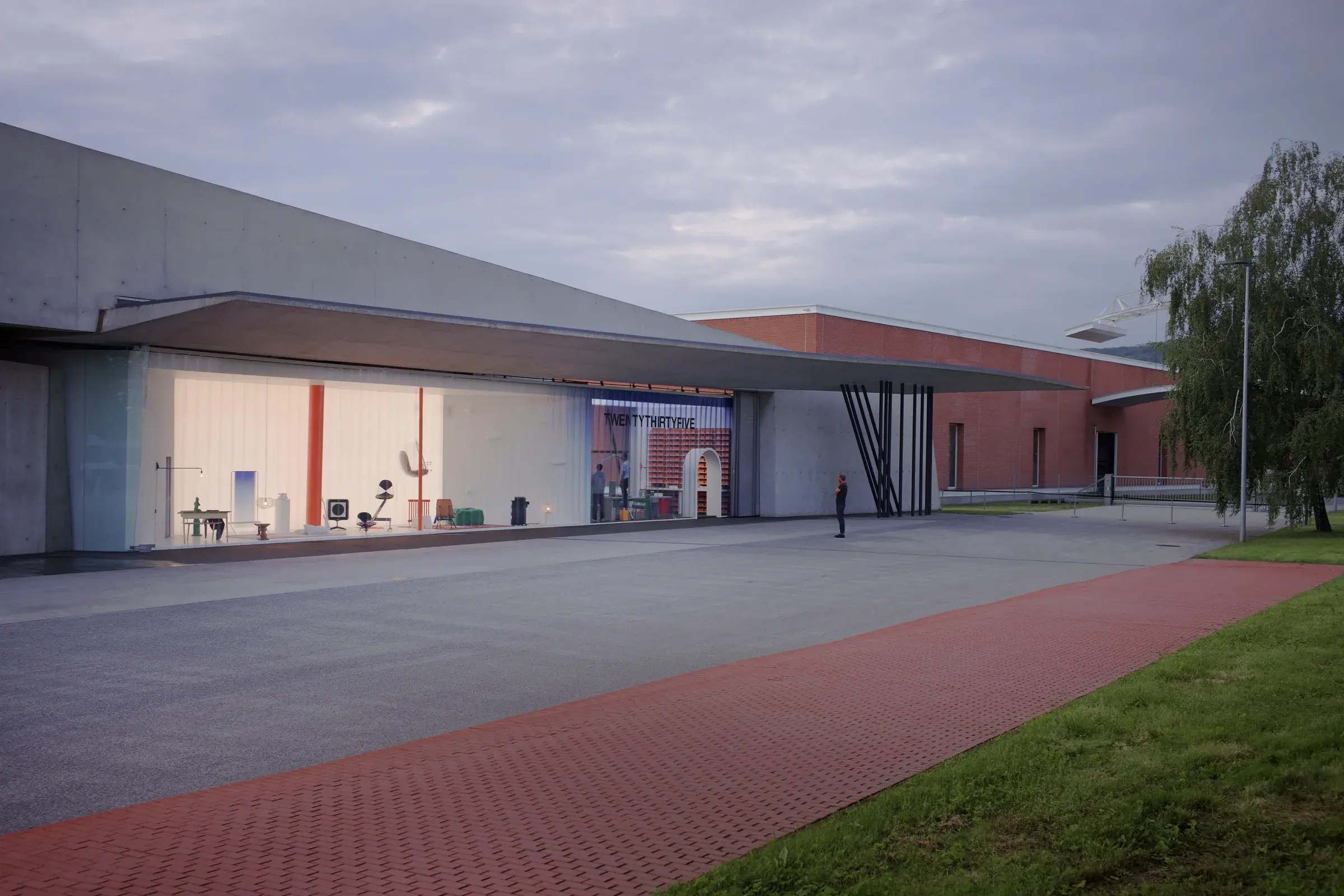 TWENTYTHIRTYFIVE installation at Vitra Campus, Weil am Rhein, by Virgil Abloh and Jean Prouvé references