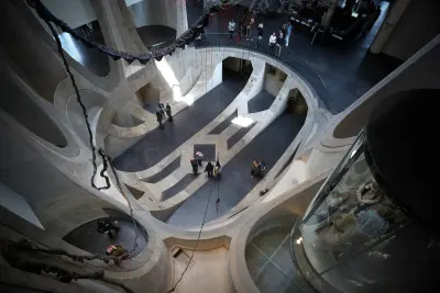Heatherwick Studio’s Zeitz MOCAA in Cape Town with carved concrete forms and a dramatic interior atrium, Photography Julien Lanoo